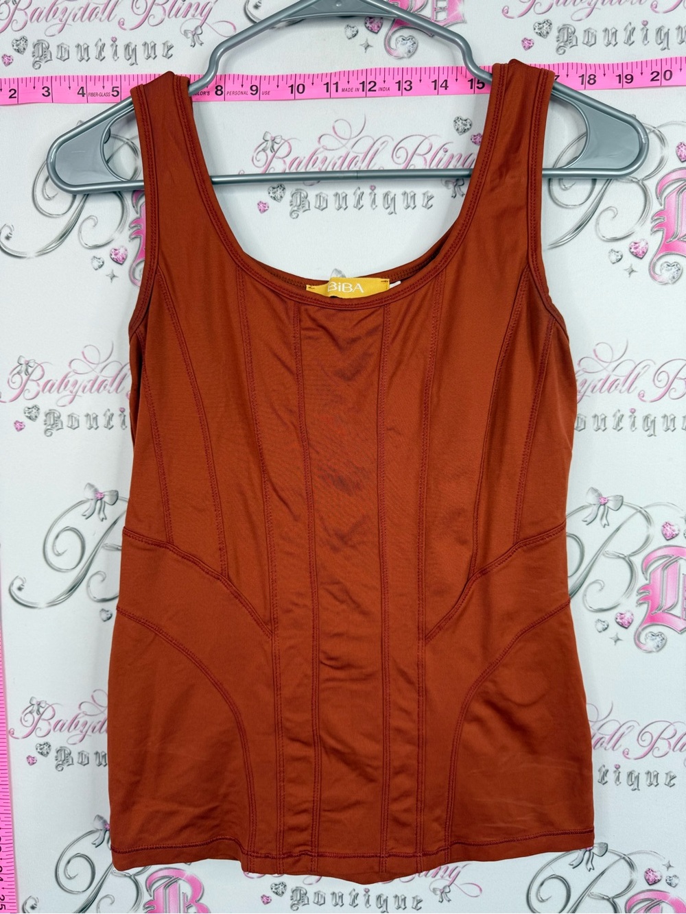 Biba Rust Orange Sculpted Tank Top
